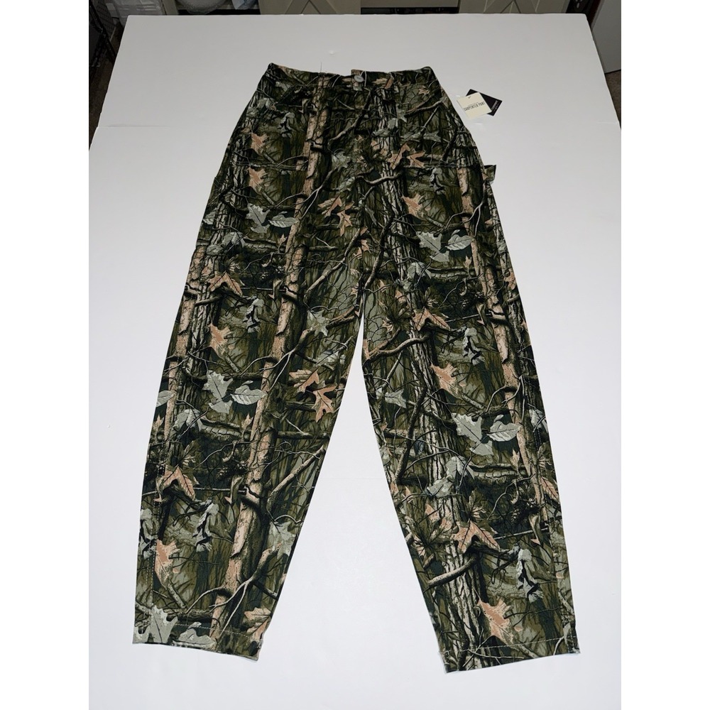 No Comment Girls Camo Large Carpenter Pants High Rise Balloon Leg Hunting NWT